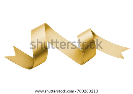 golden silk ribbon isolated