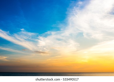 Golden Sky And Blue Sky