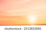 Golden sky, Sunset sky clouds background, Beautiful Sunlight over sea in the morning with Orange, Yellow sunlight, Horizon landscape sea sky in Golden hour 