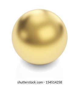 Golden Sphere 3d Render With Clipping Path