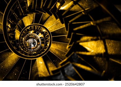 golden spiral staircase in UK, London - Powered by Shutterstock