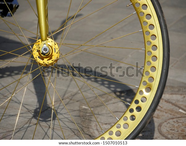 gold bike spokes