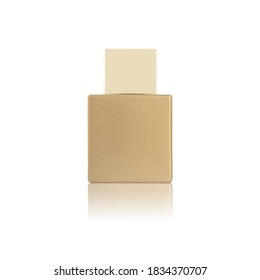 Golden Square Perfume Bottle Mockup