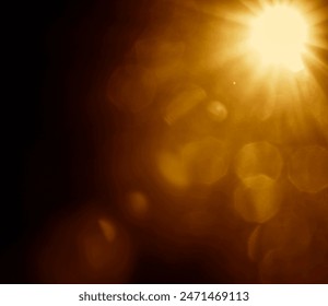 golden sunbeam sunlight beam sunshine sunset bright. Isolated yellow light rays animation. Shine or sun effect on black screen background. Glitter, shiny, bright, flare. orange sunrays, bokeh.  - Powered by Shutterstock