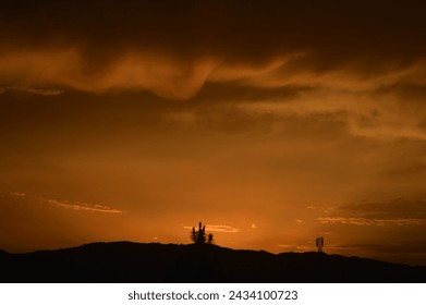 The Golden sunset and clouds