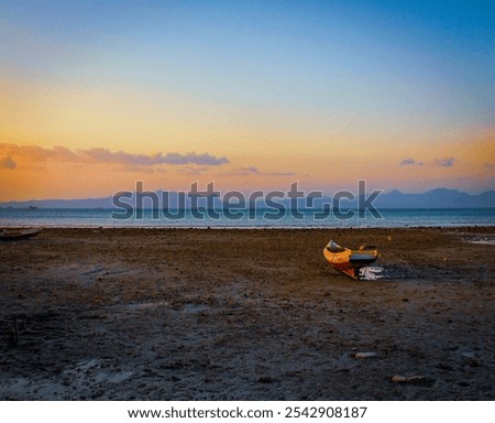 Similar – Image, Stock Photo Golden sunset hues over tranquil ocean waters