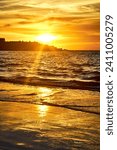 golden Sunset on the beach of Mazatlan Sinaloa