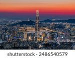 Golden Sunset Over Seoul: Urban Nightscape, Seoul Korea, Wallpaper