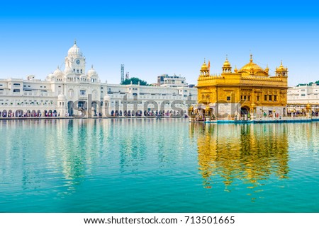 Golden Temple or Harmandir Sahib in Amritsar, Punjab state, India