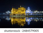 Golden Temple at night in Amritsar, Punjab, India. 