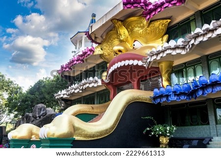 The Golden Temple in sunny day in Dambulla, Sri Lanka
