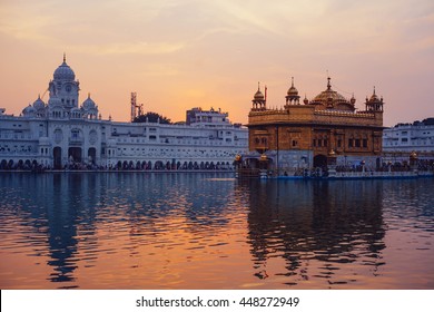 Golden Temple At Sunset, Amritsar - India