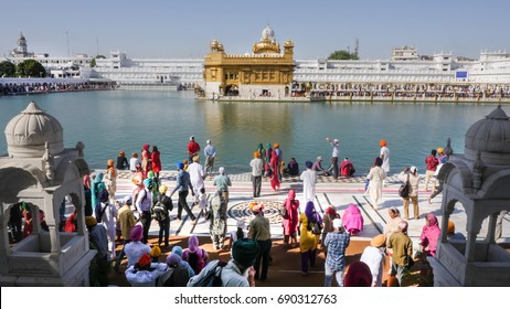 Golden Temple,Amritsar ,India,April 23,2016  Sikh Prayer In The Golden Temple Golden Temple Is The Holiest Gudwara Of Sikhism.