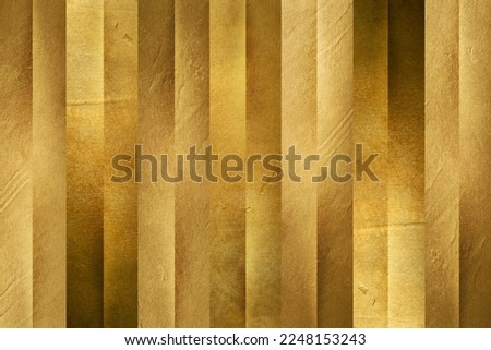 Golden textured bars. Gold shiny wall abstract background texture .Beatiful Luxury and Elegant
