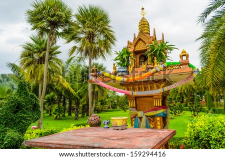 golden thai spirit house