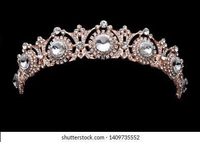 Golden Tiara Diamonds On Black Background Stock Photo 1409735552 ...