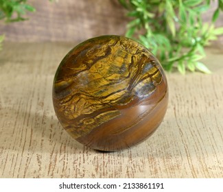 Golden Tiger Eye Crystal Sphere For Holistic Healing And Wellness