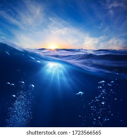 golden time of the sun and underwater - Shutterstock ID 1723566565