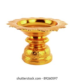 Golden Tray Pedestal Upside Down Isolated Stock Photo 89260597 ...