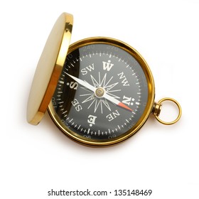 Golden vintage compass - Shutterstock ID 135148469