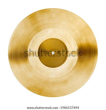 Golden vinyl record design element 
