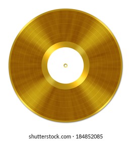 Golden Vinyl Record Label Frame 