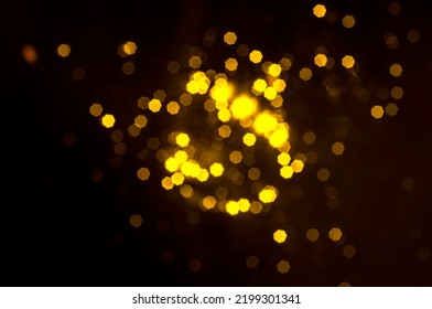 Golden Yellow Hexagon Bokeh Background Out Of Focus