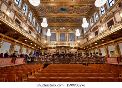 The Goldener Saal (Golden Hall) concert hall of Wiener Musikverein. Vienna Austria. Vienna Austria November 2019