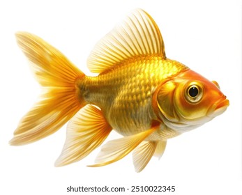 goldfish aquarium on white background