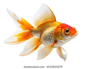 goldfish with beautiful fins on white background for wish fulfillment