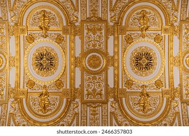 gold-painted ceiling of a room in the Hermitage - Powered by Shutterstock