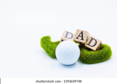 Golf ball with Dad word on white background for Father's Day - Powered by Shutterstock