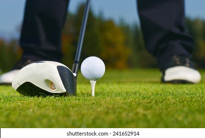 Golf Ball, Golfer And Club 