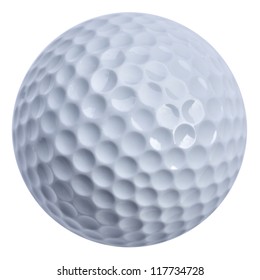 Golf ball isolated with clippin path, real golf ball not 3D rendering