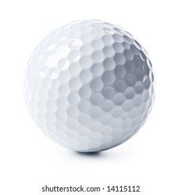 Golf Ball  Isolated On White