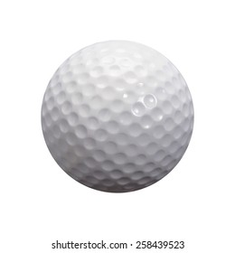 Golf ball isolated on white background. This has Clipping path. 