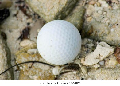 Golf Ball On Beach In Bermuda