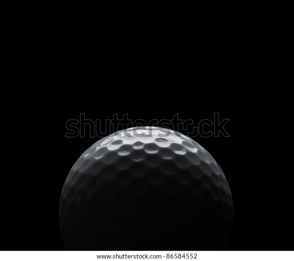 Golf Ball On Black Background Copy Stock Photo (Edit Now) 86584552