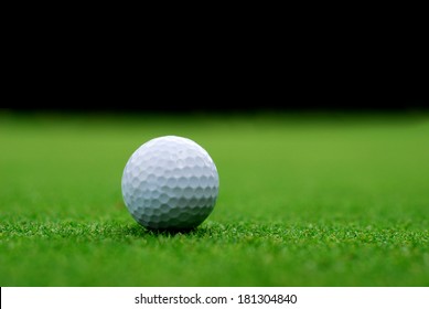 Golf Ball On The Green, Blurred Background