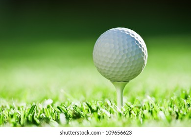 Golf Ball On Green Grass