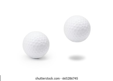 Golf Ball On Isolated White Background. ( Clipping Path Or Cutout Object For Montage )