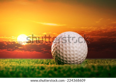 Golf ball on the lawn
