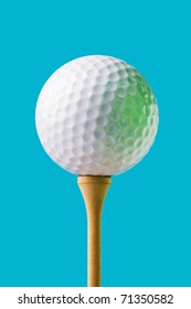 Golf Ball On Wooden Tee