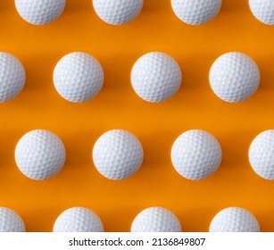 Golf Ball Pattern On A Orange Background