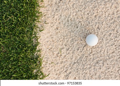 Golf Ball  And Sand Bunker