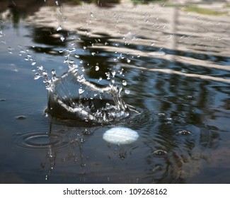 Golf Ball In Water Hazard