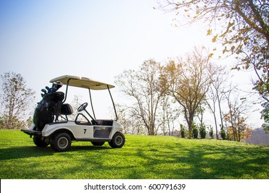 Golf Car On The Golf Course