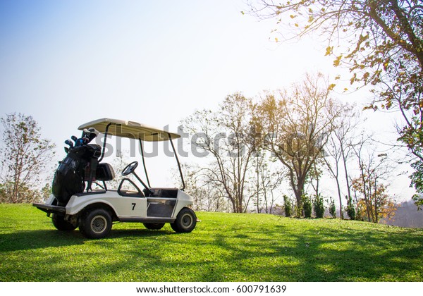 Golf car on the golf\
course