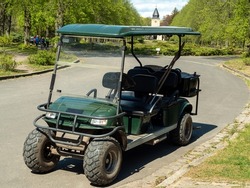 Golf Cart On The Track In The Park