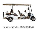 Golf carts or electric golf cart isolated on white background with Clipping Part.